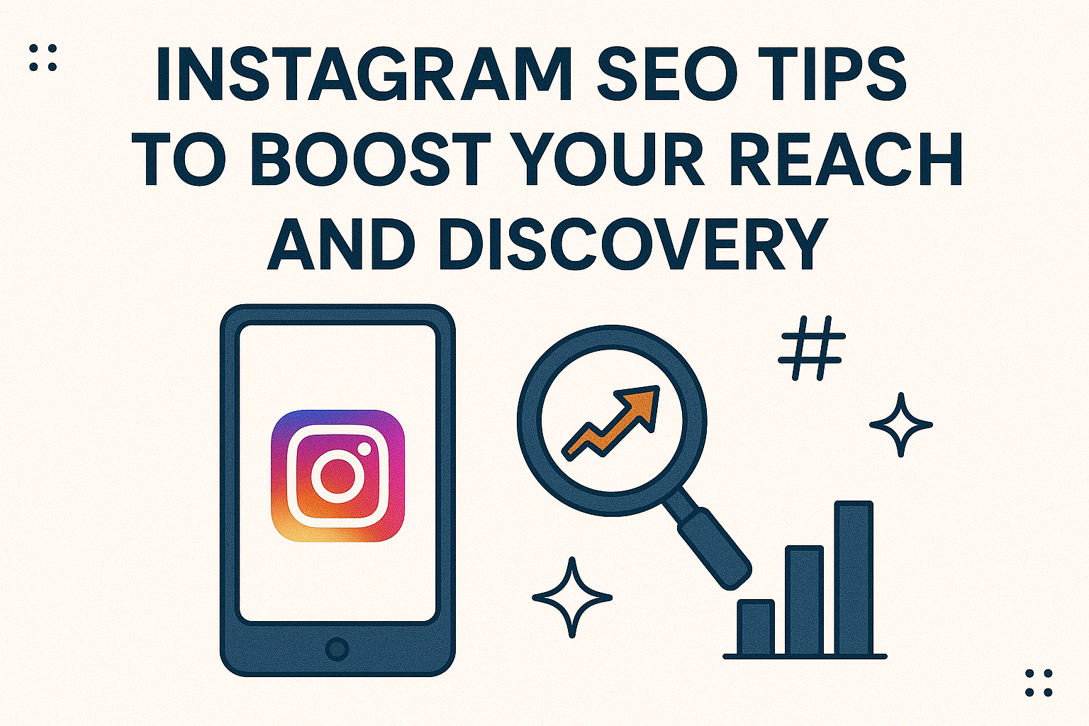 insBusiness owner optimizing an Instagram profile, captions, keywords, hashtags, and location tags to improve reach and discovery.tgram seo tips
