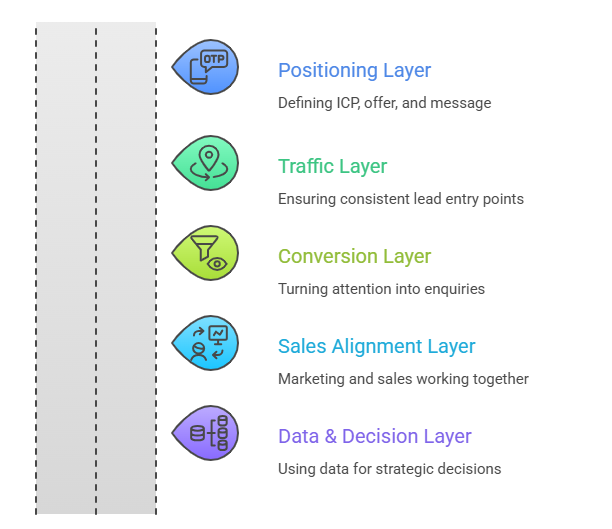 Marketing funnel layers visualization for scaling