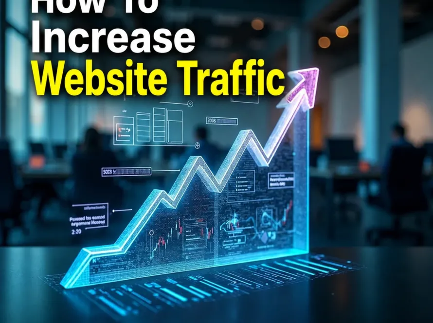 Website traffic analytics dashboard showing growth trends and user sources.