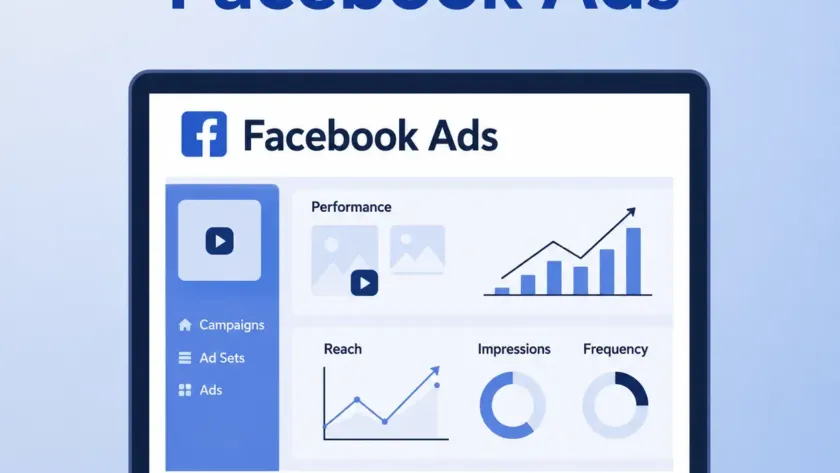 How agencies measure Facebook Ads performance using campaign metrics, analytics dashboard, and Addox Digital branding