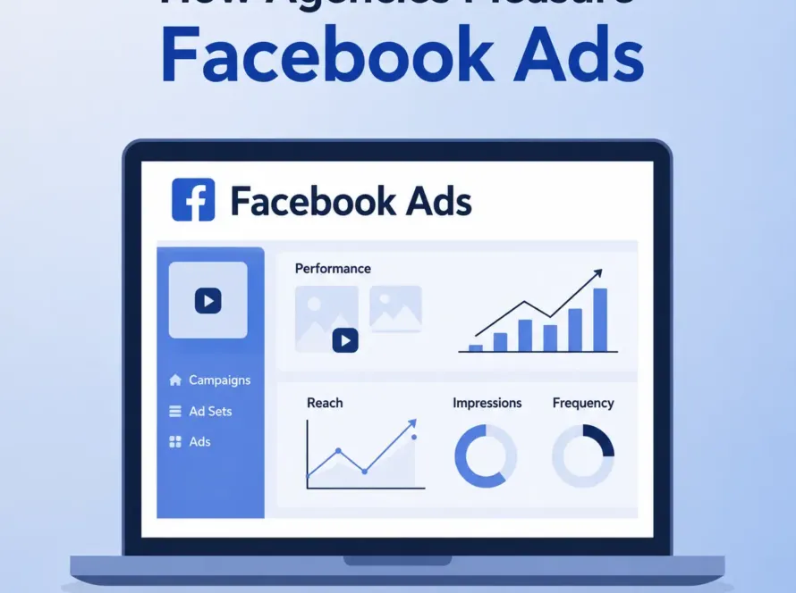 How agencies measure Facebook Ads performance using campaign metrics, analytics dashboard, and Addox Digital branding